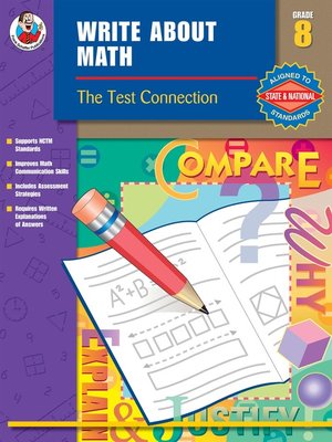 cover image of Write About Math, Grade 8